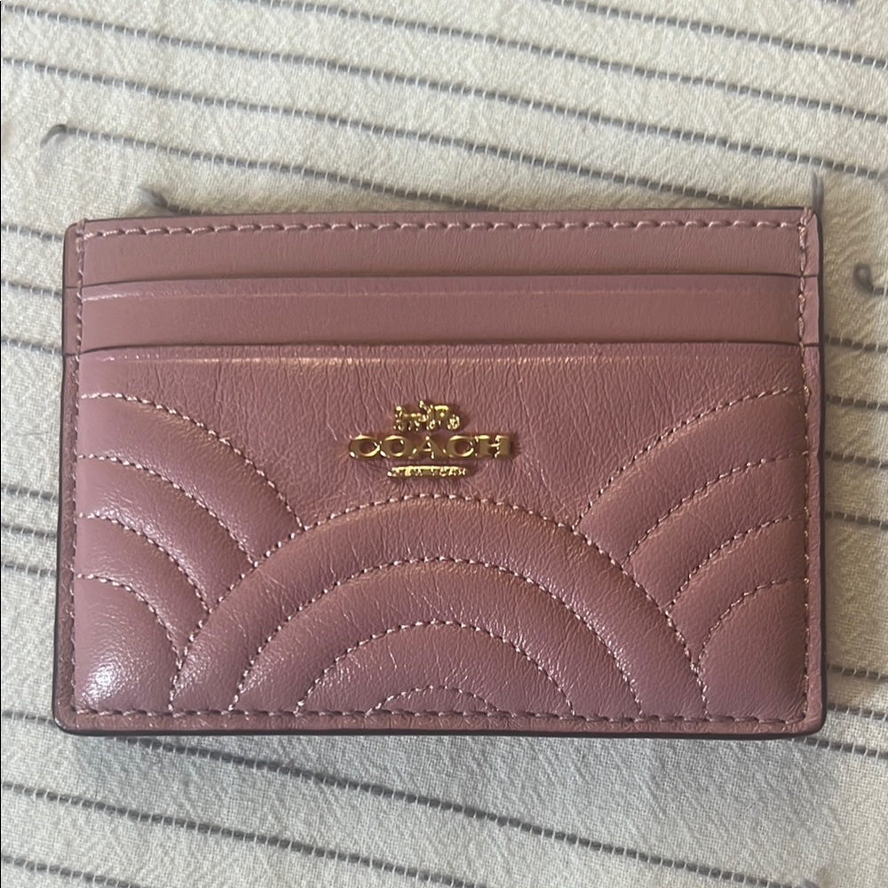 Coach Mauve Leather Card Holder